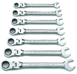 7 Piece - Flex-Head Metric Combination Ratcheting Wrench Set - Best Tool & Supply