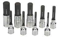 9 Piece - 5/32; 3/5; 7/32; 1/4; 5/16; 3/8; 1/2; 9/16; 5/8" - 2" OAL - Pro Hold® Socket Bit Set - Best Tool & Supply