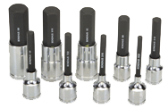 9 Piece - 4; 5; 6; 7; 8; 10; 12; 14; 17mm - 2" OAL - Pro Hold® Metric Socket Bit Set - Best Tool & Supply