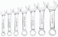 Snap-On/Williams Combination Wrench Set -- 7 Pieces; Chrome 12-Point; Set Includes: 3/8; 7/16; 1/2; 9/16; 5/8; 11/16; 3/4" - Best Tool & Supply