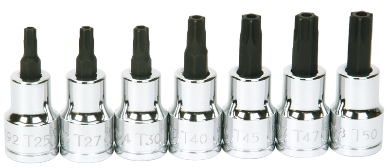 #9319128 - T25; T27; T30; T40; T45; T47; T50 - 3/8" Drive - Socket Drive Torx Bit Set - Best Tool & Supply