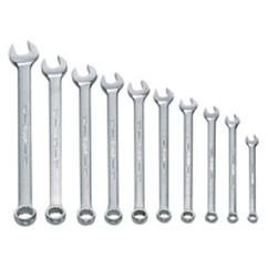 Snap-On/Williams Metric Combination Wrench Set -- 10 Pieces; 12PT Satin Chrome; Includes Sizes: 7; 8; 9; 10; 11; 12; 13; 15; 17mm - Best Tool & Supply