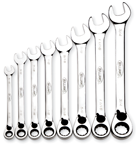 Snap-On/Williams Reverse Ratcheting Wrench Set -- 8 Pieces; 12PT Chrome Plated; Includes Sizes: 5/16; 3/8; 7/16; 1/2; 9/16; 5/8; 11/16; 3/4"; 5° Swing - Best Tool & Supply