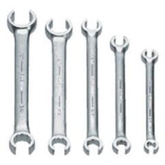 Snap-On/Williams Flare Nut Wrench Set -- 5 Pieces; 6PT Satin Chrome; Includes Sizes: 3/8 x 7/16; 1/2 x 9/16; 5/8 x 11/16; 3/4 x 1; 7/8 x 1-1/8" - Best Tool & Supply