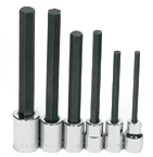 6 Piece - 1/4; 5/16; 3/8; 1/2; 9/16; 5/8" - 1/2" Drive - Hex Bit Socket Set - Best Tool & Supply