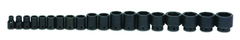 19 Piece - 1/2" Drive - 6 Point- Shallow Impact Socket Set on Clip Rail SAE - Best Tool & Supply