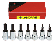 7 Piece - 1/8; 5/32; 3/16; 7/32; 1/4; 5/16; 3/8" - 3/8" Drive - Hex Bit Set - Best Tool & Supply