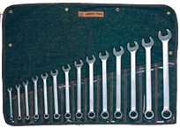 Wright Tool Fractional Combination Wrench Set -- 14 Pieces; 12PT Chrome Plated; Includes Sizes: 3/8; 7/16; 1/2; 9/16; 5/8; 11/16; 3/4; 13/16; 7/8; 15/16; 1; 1-1/16; 1-1/8; 1-1/4"; Grip Feature - Best Tool & Supply