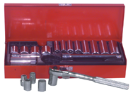 21 Piece - #A34 - 3/8 to 7/8" - 3/8'' Drive - 12 Point - Socket Set - Best Tool & Supply