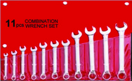 11 Piece - 12 Point - 6; 8; 9; 10; 11; 12; 13; 15; 17; 18; 19mm - Metric Combination Wrench Set - Best Tool & Supply