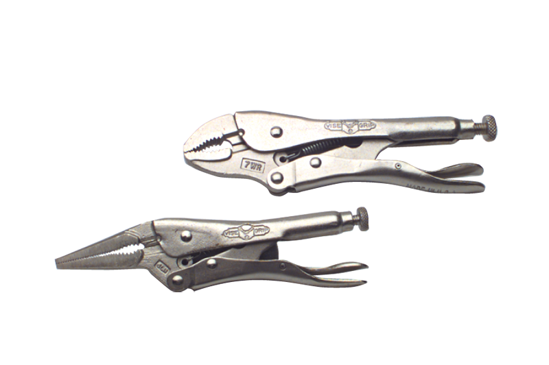 Locking Plier Set -- 2pc. Chrome Plated- Includes: 6" Long Nose; 7" Curved Jaw - Best Tool & Supply