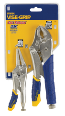 Fast Release Curved Jaw Locking Pliers Set -- 2 Pieces -- Includes: 10" Curved Jaw & 6" Long Nose - Best Tool & Supply