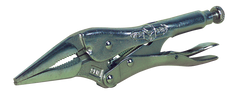 Long Nose Locking Pliers with Wire Cutter -- #9LN Plain Grip 3'' Capacity 9'' Long - Best Tool & Supply
