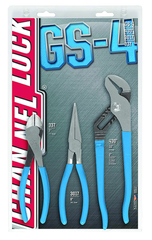 Channellock Combo Pliers Set -- #GS4; 3 Pieces; Includes: 7-1/2" Long Nose; 7" Cutting; 10" Tongue & Groove - Best Tool & Supply