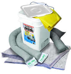 #L90435 Bucket Spill Kit--5 Gallon Bucket Contains: Socks / Perf. Pads / Disposable Bag - Absorbents - Best Tool & Supply
