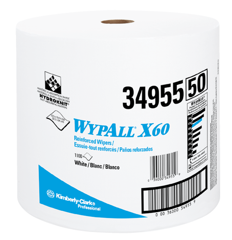 12.5 x 13.4'' - Package of 1100 - WypAll X60 Jumbo Roll - Best Tool & Supply