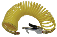 600N25A - 1/4 MPT x 25 Feet - Yellow Nylon - 1-Swivel Fitting(s) - Recoil Air Hose & Air Blow Gun Kit - Best Tool & Supply