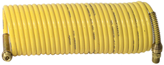 #N38-25A - 3/8 MPT x 25 Feet - Yellow Nylon - 1-Swivel x 1- Rigid Fitting(s) - Recoil Air Hose - Best Tool & Supply