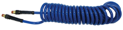 #PU1410BB - 1/4 MPT x 10 Feet - Dark Blue Polyurethane - 1-Swivel Fitting(s) - Self-Storing Hose - Best Tool & Supply