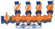 Coolant Hose System Component - 1/4 ID System - 1/4" Total Flow Control Manifold w/5 valves (Pack of 1) - Best Tool & Supply