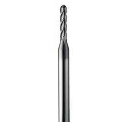 ‎0.065″ Dia. × 1/8″ Shank × 0.52″ DOC × 2-1/2″ OAL, Carbide AlTiN, Spiral , 4 Flute, 30° Helix, Ballnose End Mill - Exact Industrial Supply