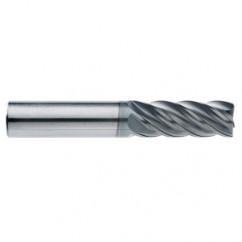 3/8" Dia. - 1-5/8" LOC - 4" OAL - .015 Radius 5 FL Carbide S/E HP End Mill-AlCrNX - Best Tool & Supply