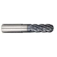 1/2" Dia. - 5/8" LOC - 6 OAL 5 FL Ball Nose Carbide End Mill-AlCrN-X - Best Tool & Supply