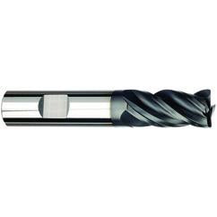 3/8 Dia. x 3 Overall Length 4-Flute Square End Solid Carbide SE End Mill-Weldon Shank-Center Cut-AlCrN-X - Best Tool & Supply