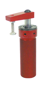 Round Threaded Body Pneumatic Swing Cylinder - #8015 .38'' Vertical Clamp Stroke - With Arm - RH Swing - Best Tool & Supply