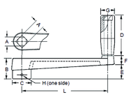 Broached Crank Handle - 3/4'' Hole Diameter; 3-1/4'' Handle Length; 6.3'' Width - Best Tool & Supply