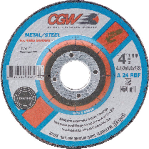 4 1/2″ × 1/4″ × 5/8″ 11 - Aluminum Oxide A24N - Depressed Center Wheel