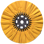 16 x 1-1/4'' (7 x 8'' Flange) - Cotton Treated - Stiff Yellow Sheeting for Non-Ferrous Metals Ventilated Bias Buffing Wheel - Best Tool & Supply