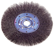 6" Diameter - 1/2 - 5/8" Arbor Hole - Crimped Steel Wire Straight Wheel - Best Tool & Supply