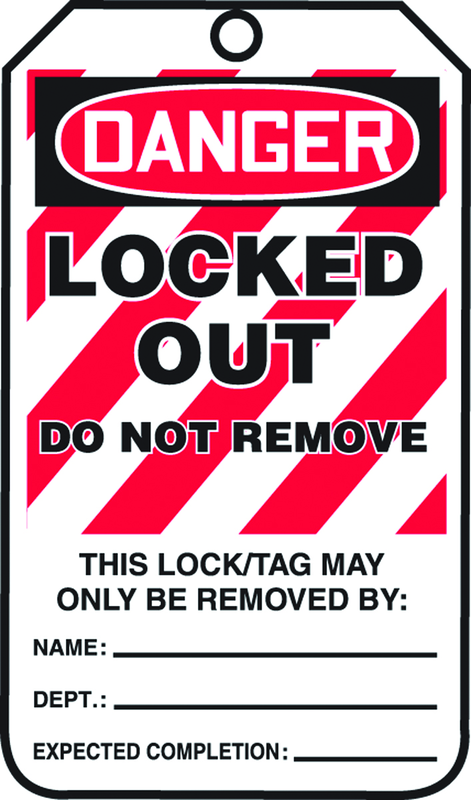 Lockout Tag, Danger Locked Out, 25/Pk, Laminate - Best Tool & Supply