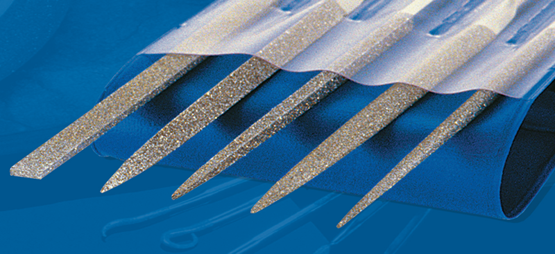 2-3/4'' Diamond Length - 5-1/2'' OAL (Various) - Fine Grit - 5 pc. Set Diamond Needle File - Best Tool & Supply