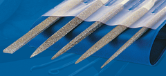 2-3/4'' Diamond Length - 5-1/2'' OAL (Various) - Medium Grit - 5 pc. Set Diamond Needle File - Best Tool & Supply
