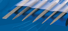 2-3/4'' Diamond Length - 5-1/2'' OAL (Various) - Medium Grit - 6 pc. Set Diamond Needle File - Best Tool & Supply