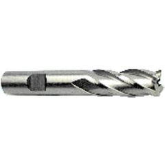 14.5mm Dia. x 3-3/8 Overall Length 4-Flute Square End High Speed Steel SE End Mill-Round Shank-Non-Center Cut-Uncoated - Best Tool & Supply