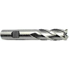 9/16 Dia. x 3-3/8 Overall Length 4-Flute Square End High Speed Steel SE End Mill-Round Shank-Non-Center Cutting-Uncoated - Best Tool & Supply