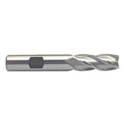 7/16 Dia. x 3-1/4 Overall Length 4-Flute Square End M-42 Cobalt SE End Mill-Round Shank-Center Cut-Uncoated - Best Tool & Supply