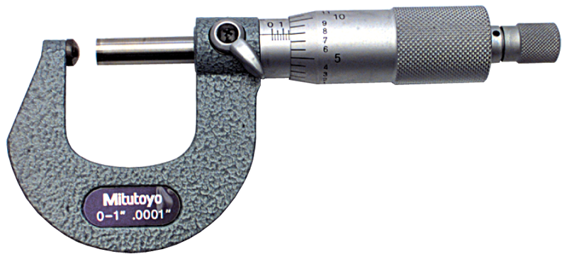 0 - 1'' Measuring Range - .0001 Graduation - Ratchet Thimble - Carbide Face - Ball Anvil & Spindle Micrometer - Best Tool & Supply