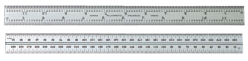 #CB12-16R - 12'' - 16R Graduation - Chrome - Combination Square Blade - Best Tool & Supply