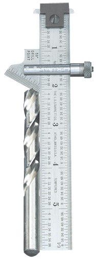 #22C - 6" Length; 59° Bevel Head (Graduation in 32nds) - Drill Point Gage - Best Tool & Supply