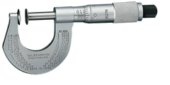 #256MRL-25 -  0 - 25mm Measuring Range - .01mm Graduation - Ratchet Thimble - High Speed Steel Face - Disc Micrometer - Best Tool & Supply