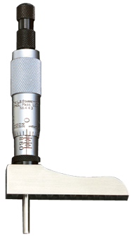 #443Z9RL - 0 - 9'' Measuring Range - Ratchet Thimble - Depth Micrometer with Half Base - Best Tool & Supply
