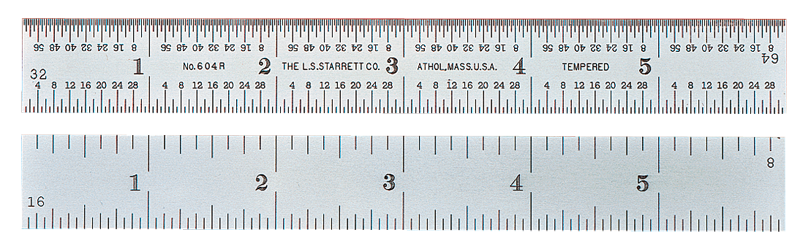 #C416R-36 - 36'' Long - 16R Graduation - 1-1/2'' Wide - Heavy Spring Tempered Chrome Scale - Best Tool & Supply