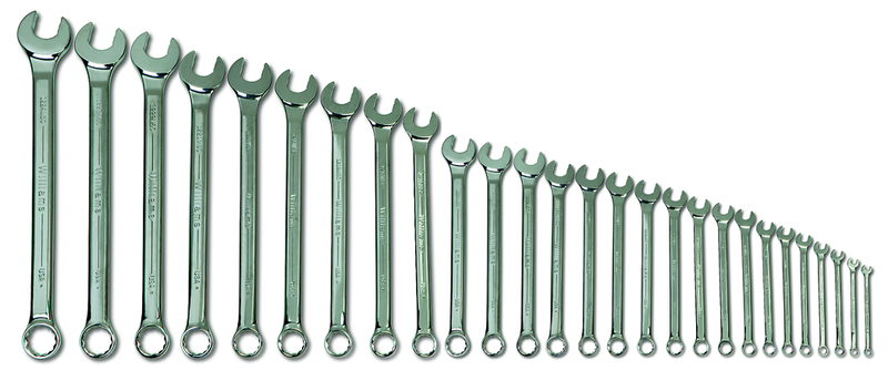 27 Piece Supercombo Wrench Set - High Polish Chrome Finish - Supercombo Open End and Supertorque Box End - Metric 6mm - 36mm; Tools Only - Best Tool & Supply