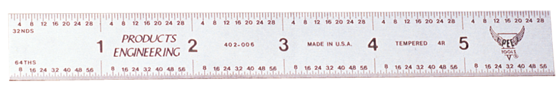 #502-024CT - 24'' Long - 5R Graduation - 1-1/8'' Wide - Certified Rigid Rule - Best Tool & Supply