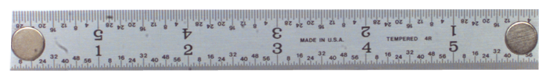 #402-048MG - 48'' Long - 4R Graduation - 1-1/4'' Wide - Rigid Magnet Rule - Best Tool & Supply