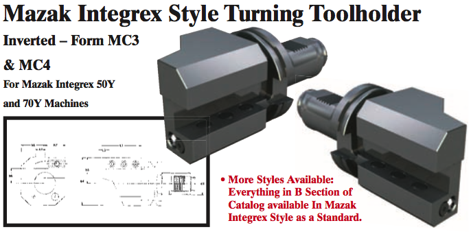 Mazak Integrex Style Turning Toolholder (Inverted Ð Form MC3 Right Hand) - Part #: CNC86 M33.5025R (Top) - Best Tool & Supply